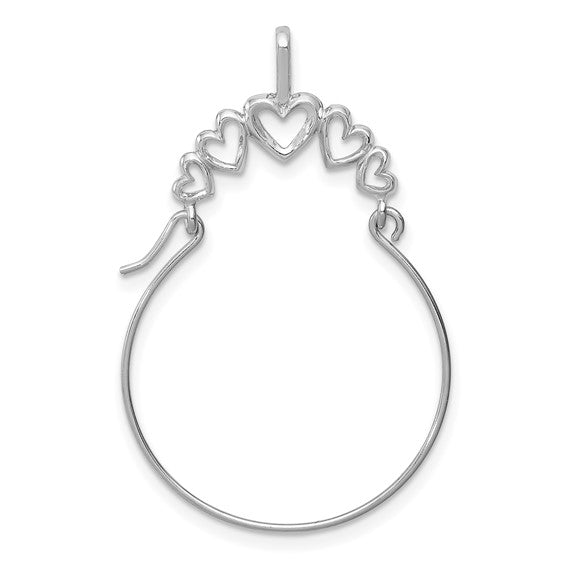 10k Yellow OR White Gold Polished Hearts Charm Holder