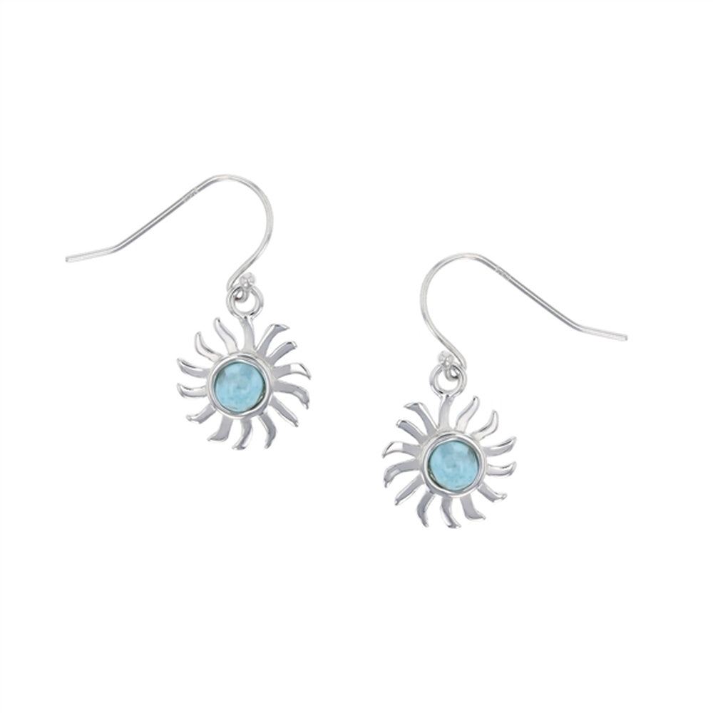 925 Sterling Silver Larimar Frog Earrings French Wire 4.5 gm