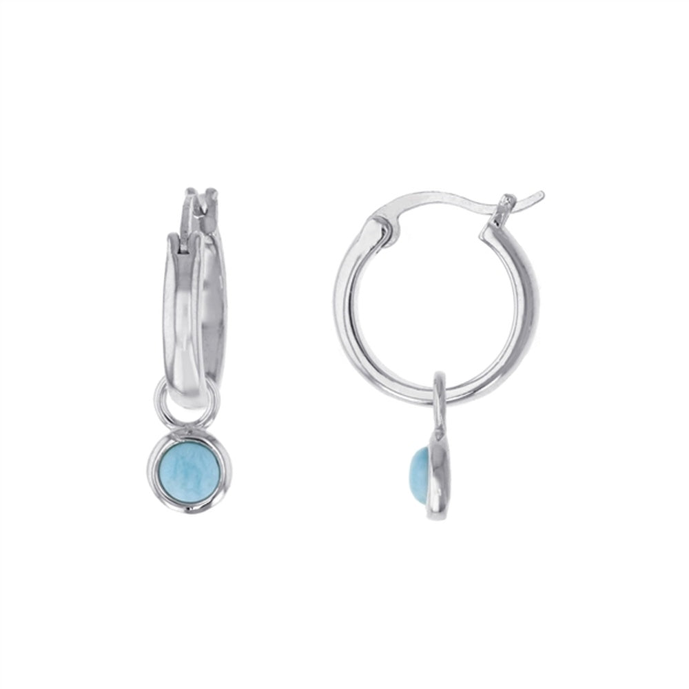 925 Sterling Silver Larimar Oval Diagonal Earrings French Wire 4.15 gm