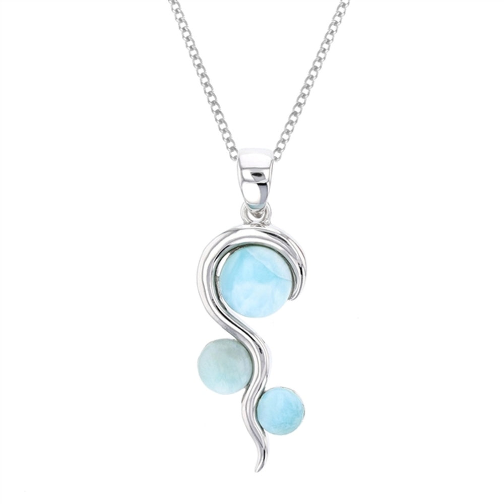 925 Sterling Silver Drop Larimar Fruit Pendant 3.3 gm