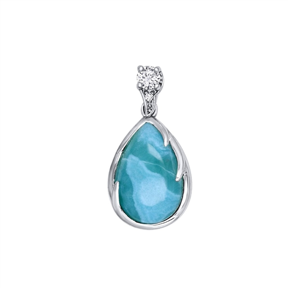 925 Sterling Silver Larimar Flipflop Pendant 3.4 gm