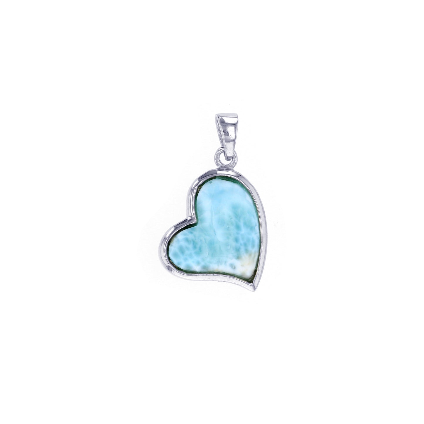 925 Sterling Silver Round Larimar Starfish Pendant 4.5 gm