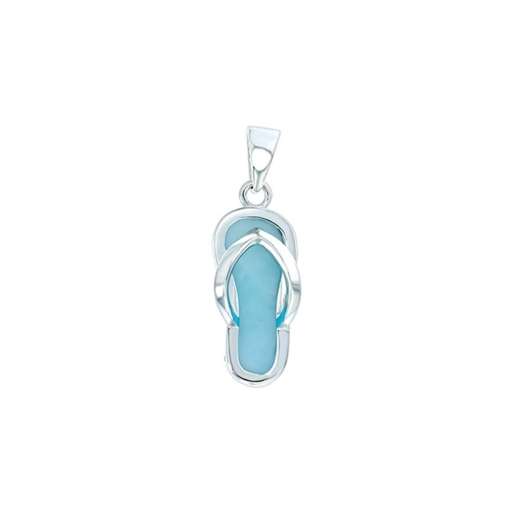 925 Sterling Silver Larimar Heart Shape Key Pendant 2.49 gm
