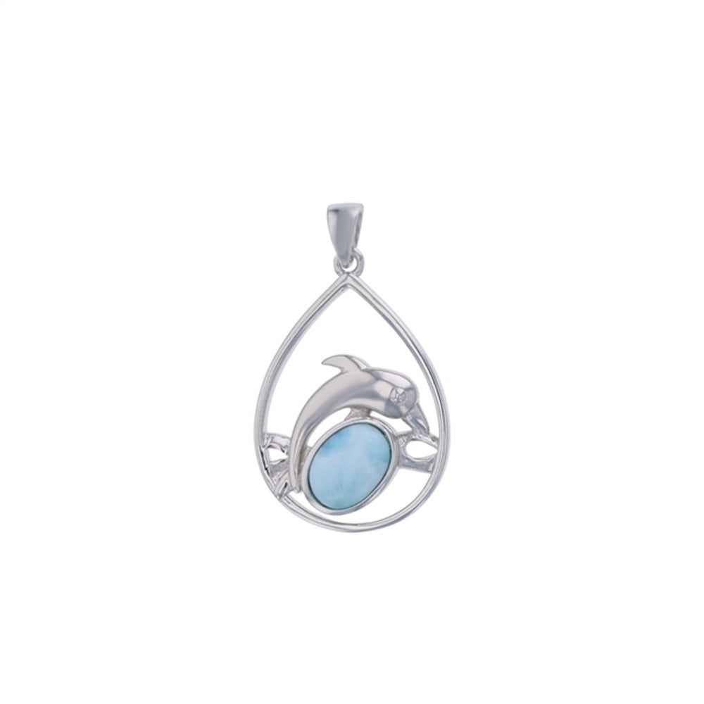 925 Sterling Silver Larimar Butterfly CZ Pendant 3.07 gm