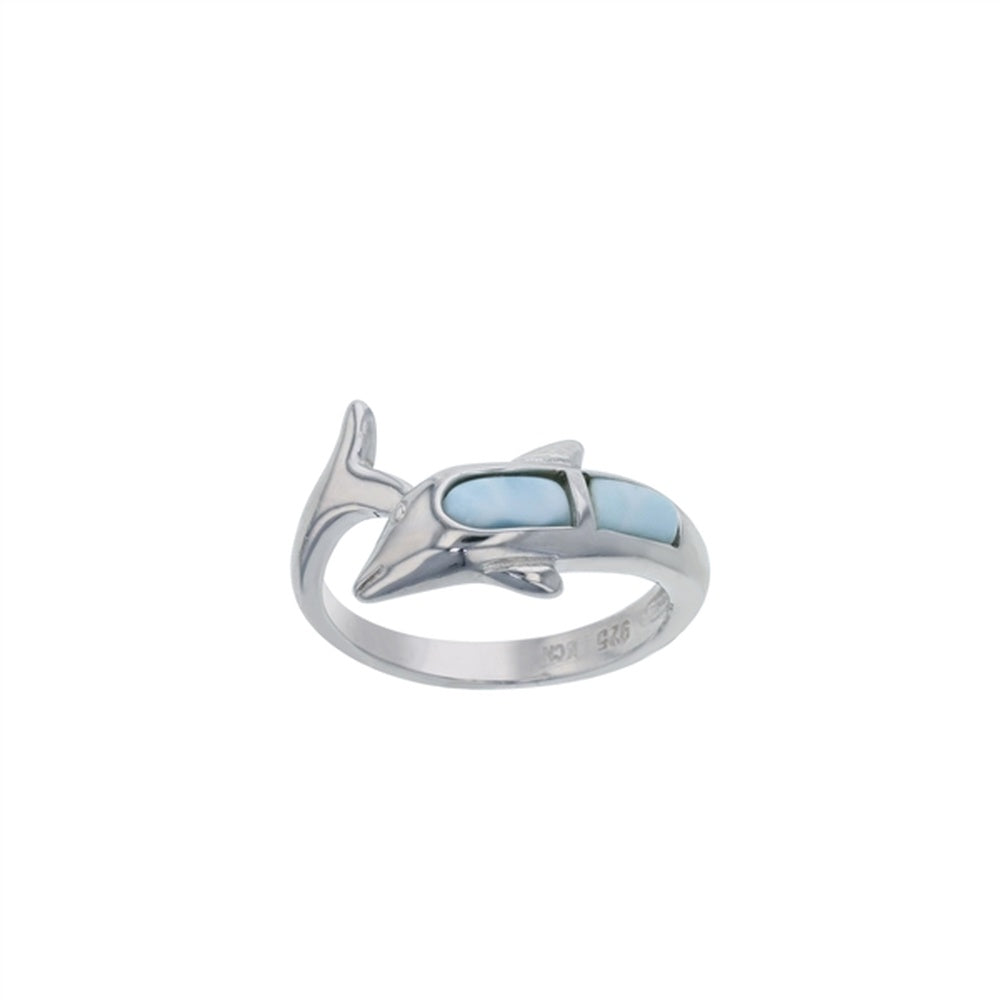 925 Sterling Silver Larimar 4 Marquise Cluster Ring 4 gm