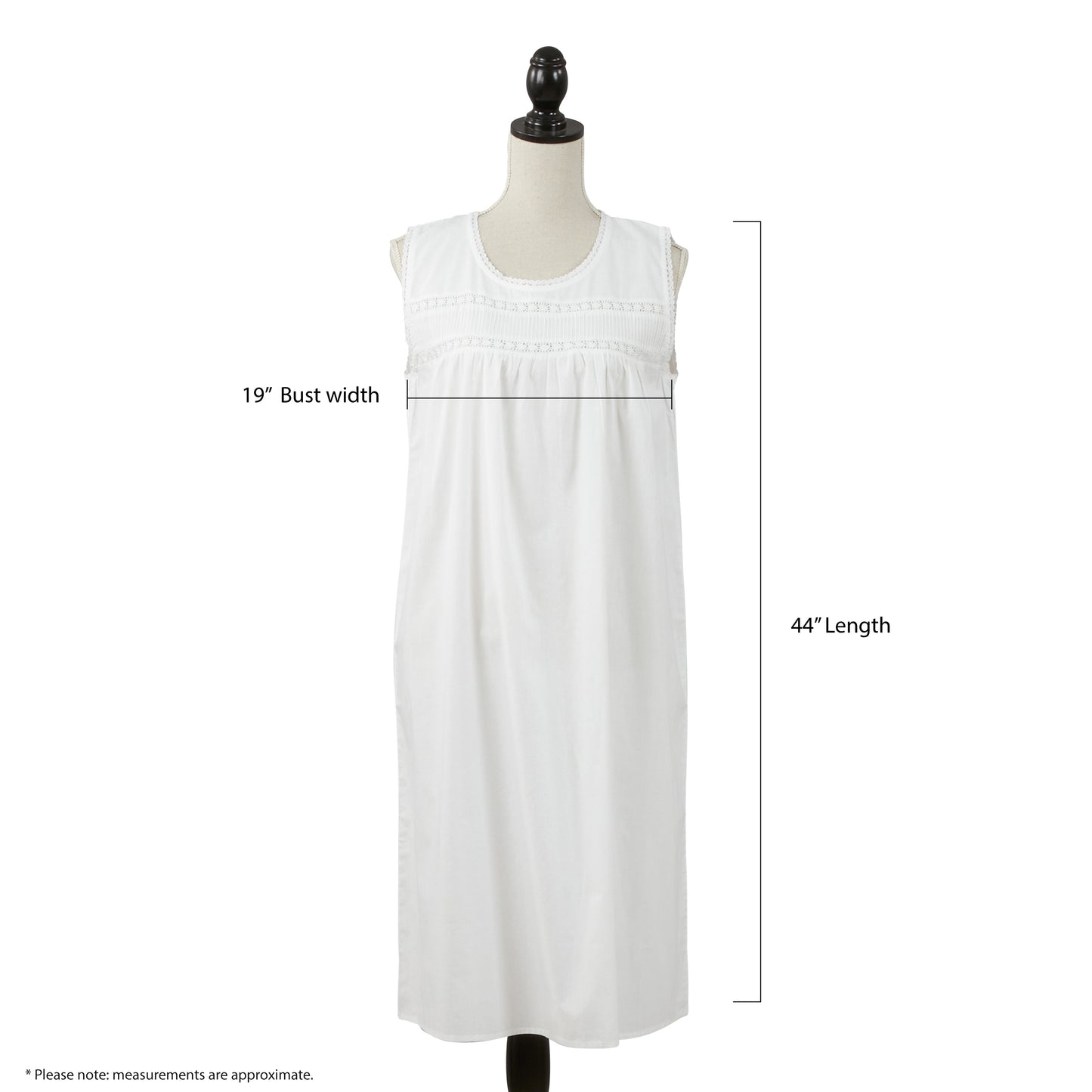 Taleen White 100% Cotton Embroidered Nightgown Nightdress