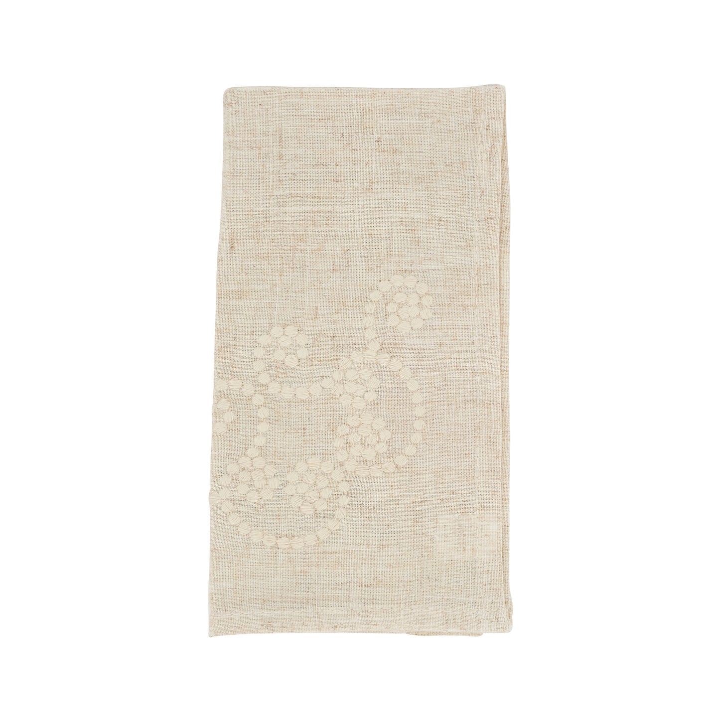 Natural Swirl Embroidered Napkins 80% polyester - 20% linen, 20 Inch Square (4 pcs.)