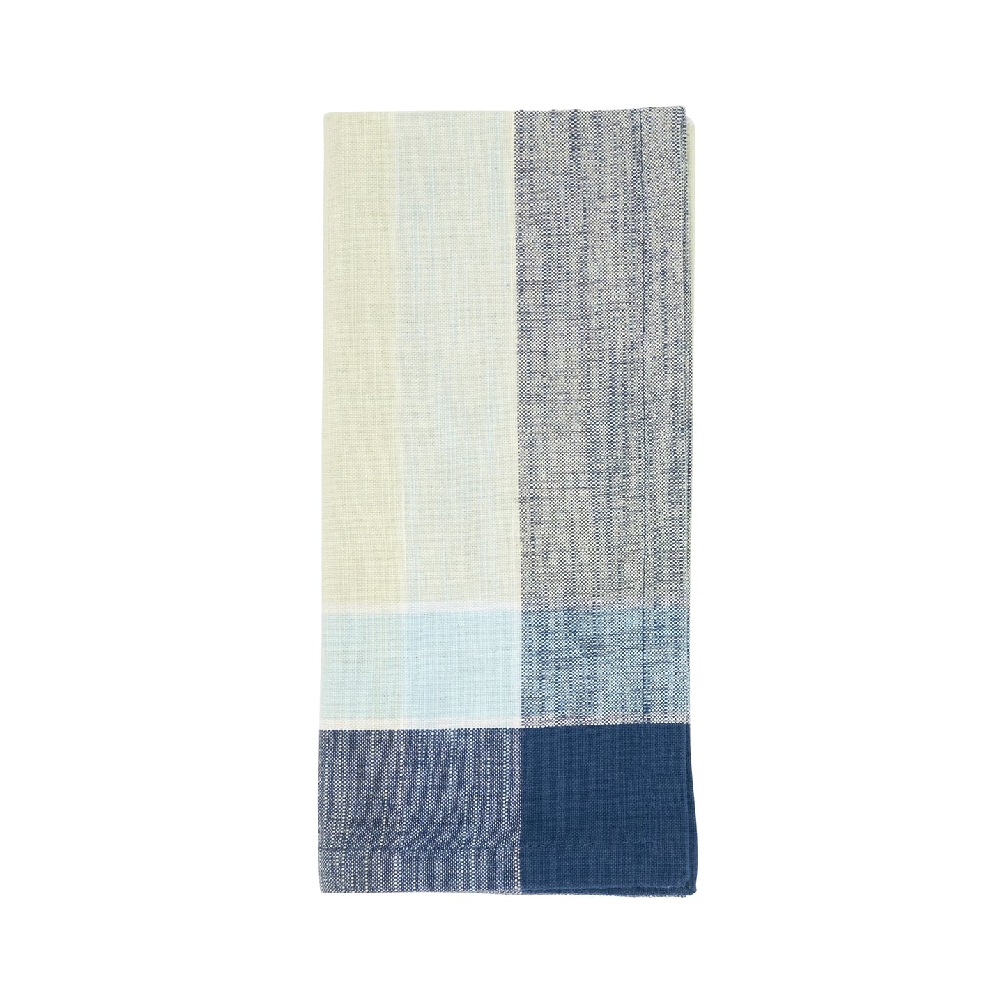 Azure Blue Plaid Design Napkins 100% cotton, 20 Inch Square (4 pcs.)