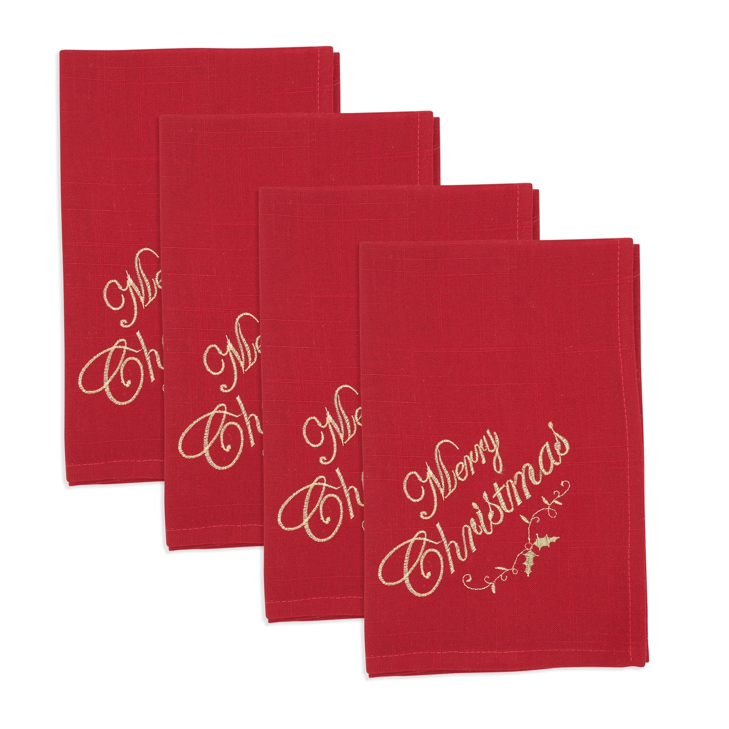 Red Merry Christmas Napkins 100% polyester, 20 Inch Square (4 pcs.)