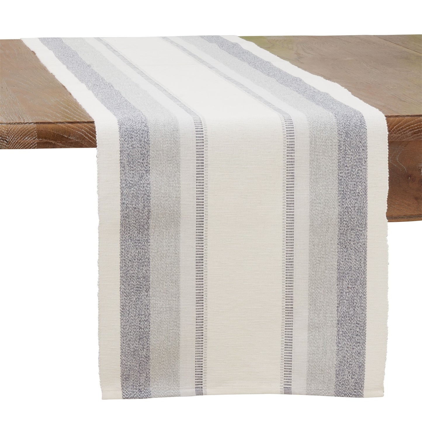 Everyday / All Season Blue Ribbed Stripe Table Runner, 100% cotton