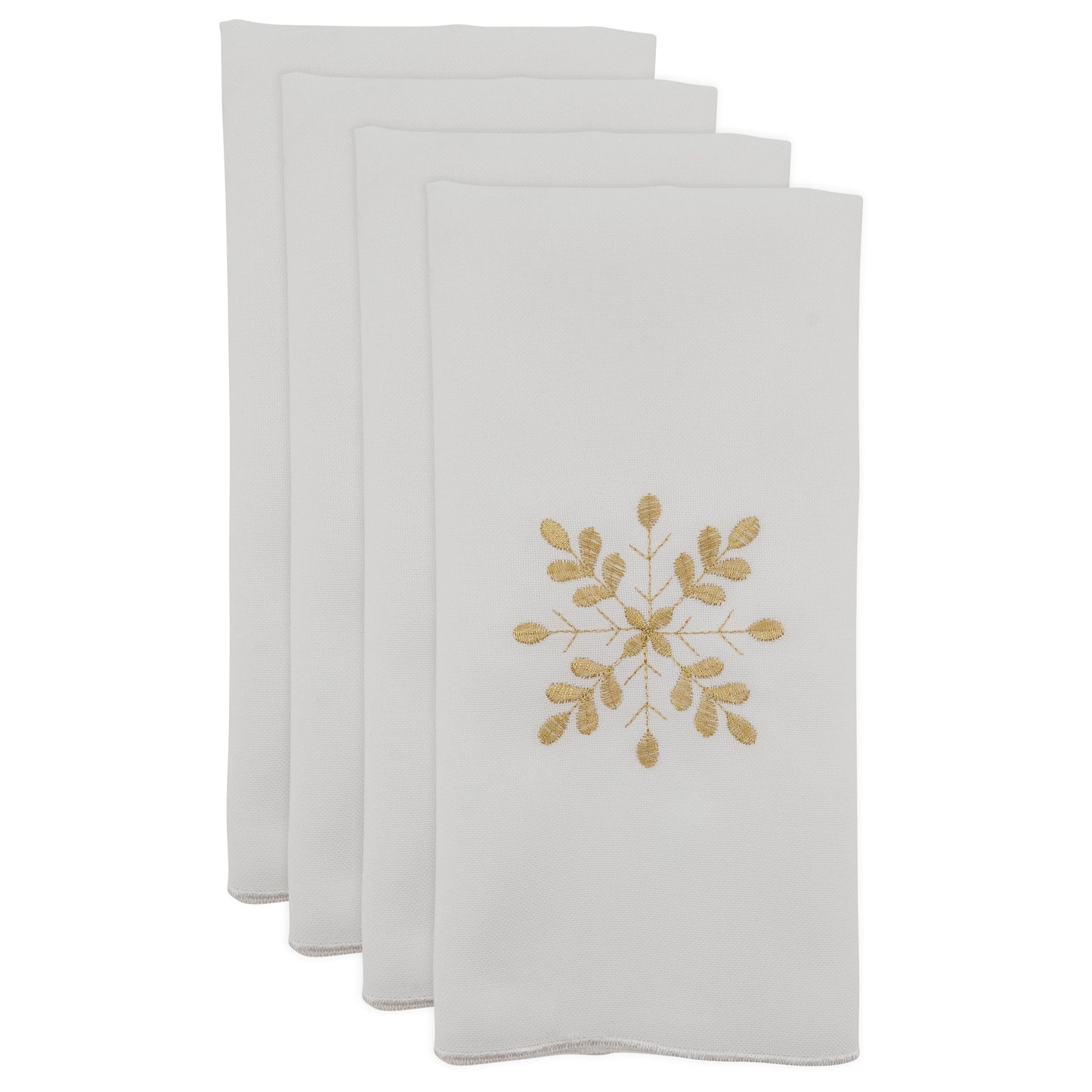 Ivory Snowflake Napkins 100% Polyester, 20 Inch Square (4 pcs.)