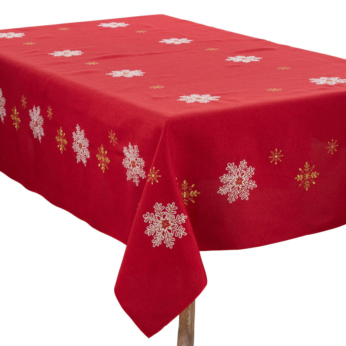 Red Snowflake Tablecloth 100% polyester