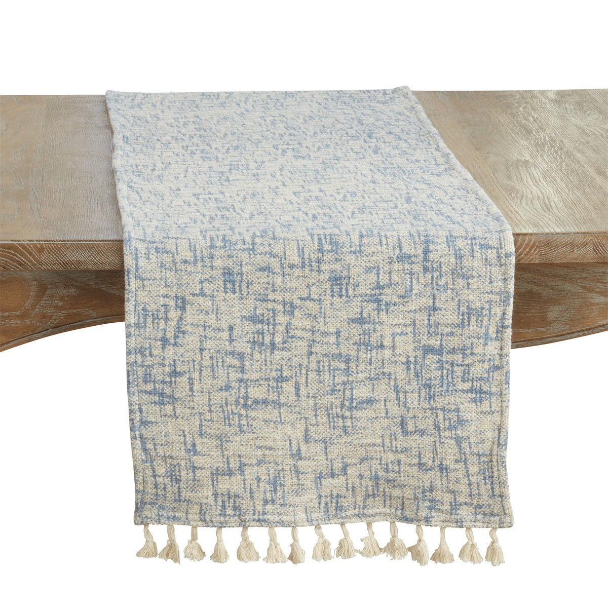 Everyday / All Season Aqua Blue Crosshatch Table Runner, 100% cotton