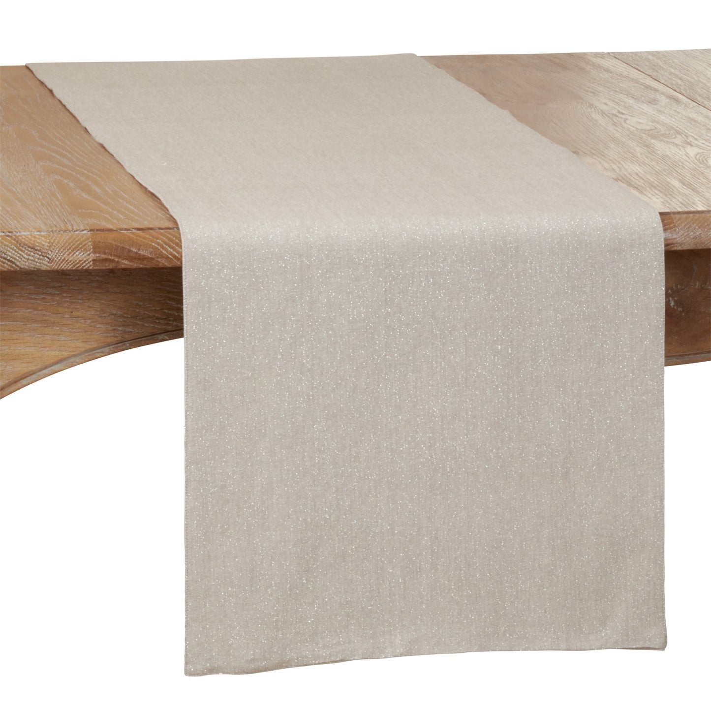 Everyday / All Season Silver Shimmer Table Runner, 80% cotton - 20% metallic