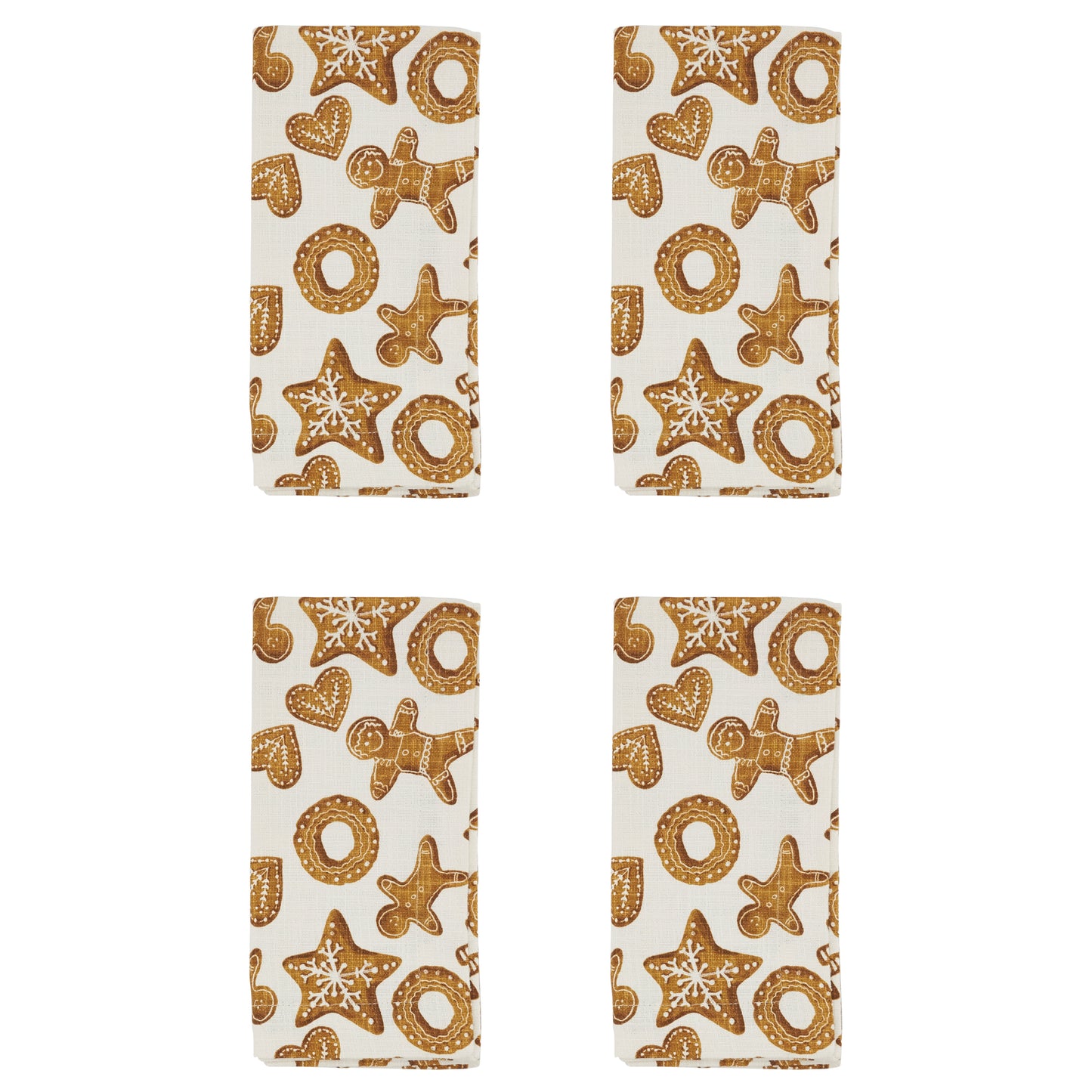 Brown Gingerbread Napkins 100% cotton, 20 Inch Square (4 pcs.)