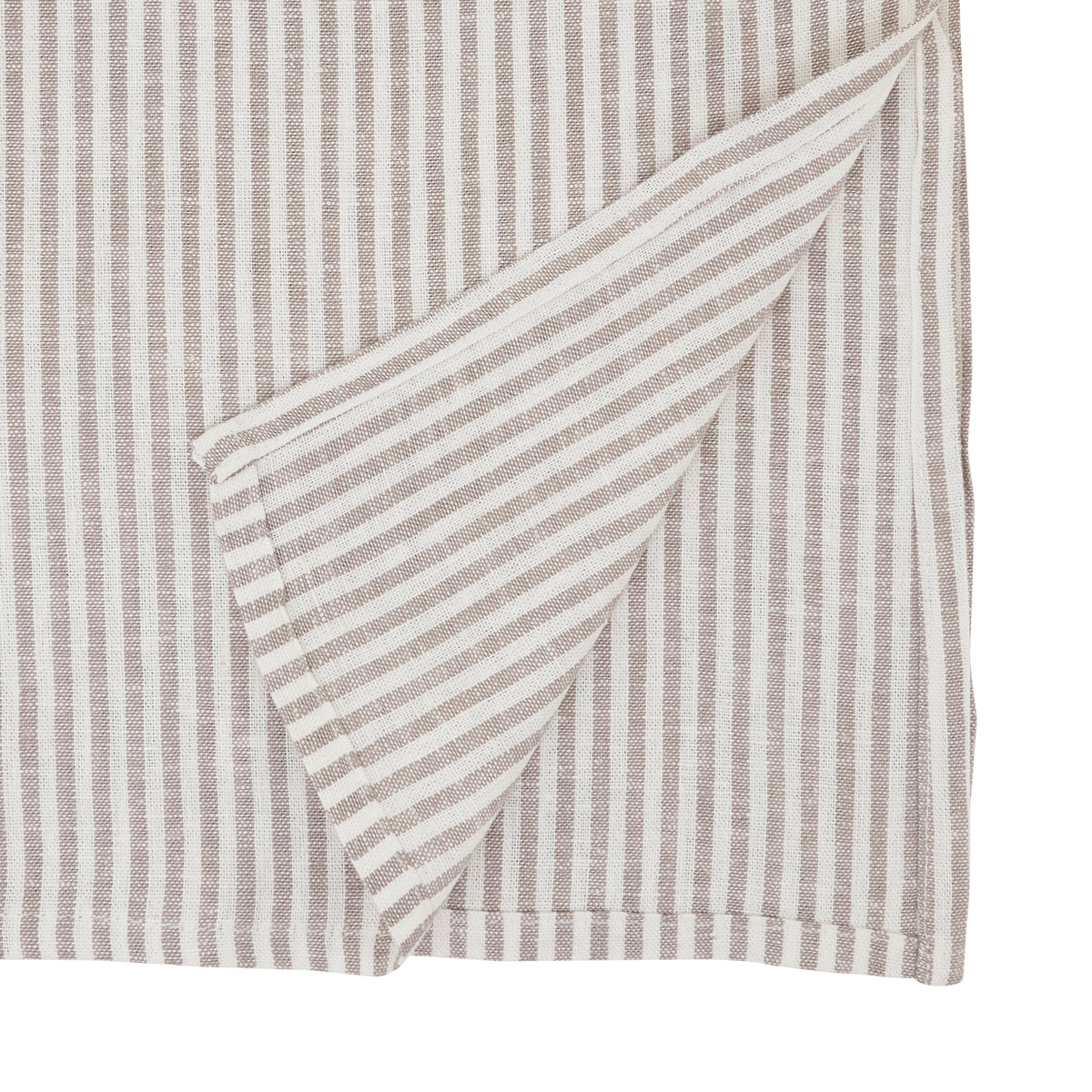 Natural Beige Striped Design Tablecloth 70% viscose - 30% linen