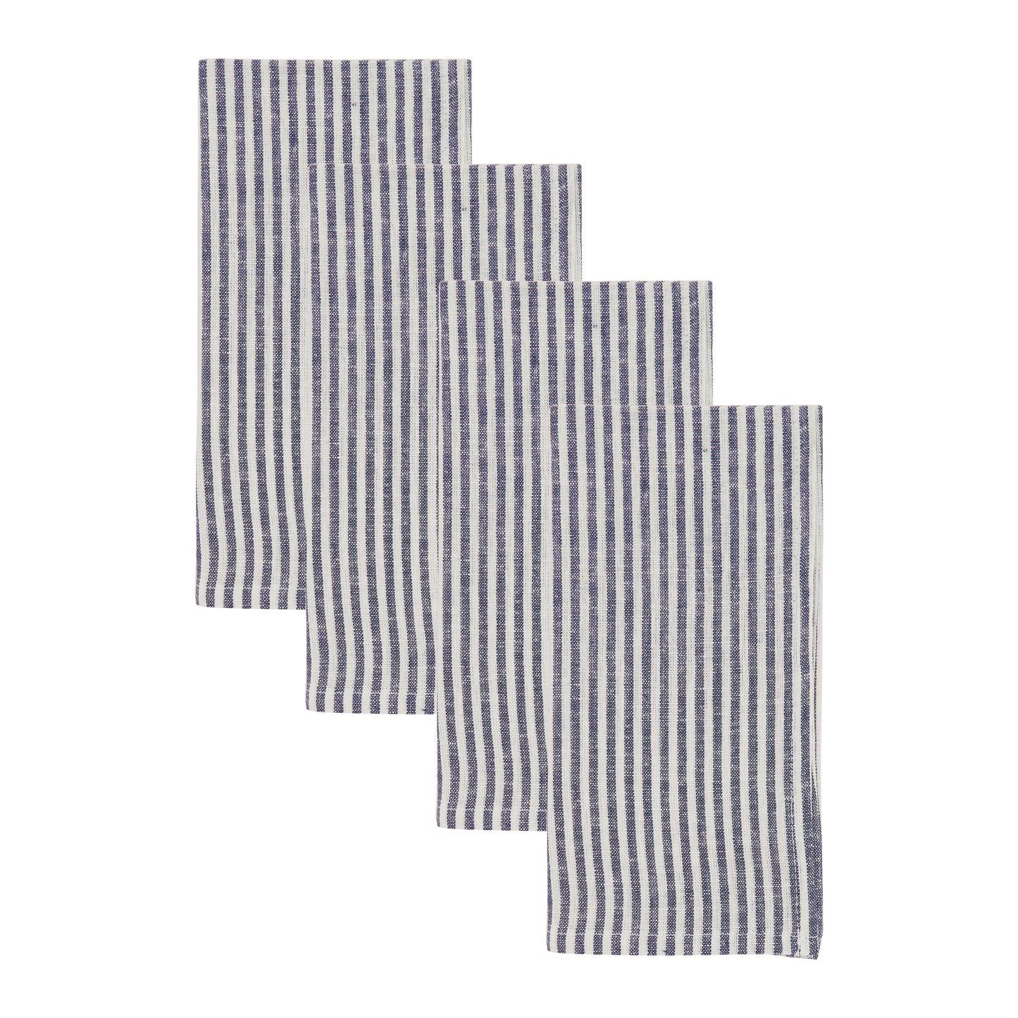 Navy Blue Striped Design Napkins 70% viscose - 30% linen, 20 Inch Square (4 pcs.)