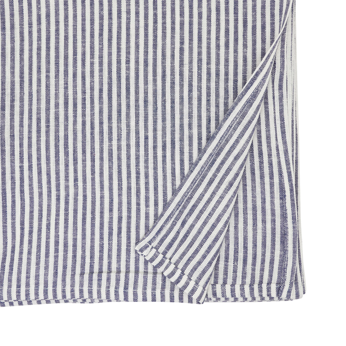 Navy Blue Striped Design Tablecloth 70% viscose - 30% linen
