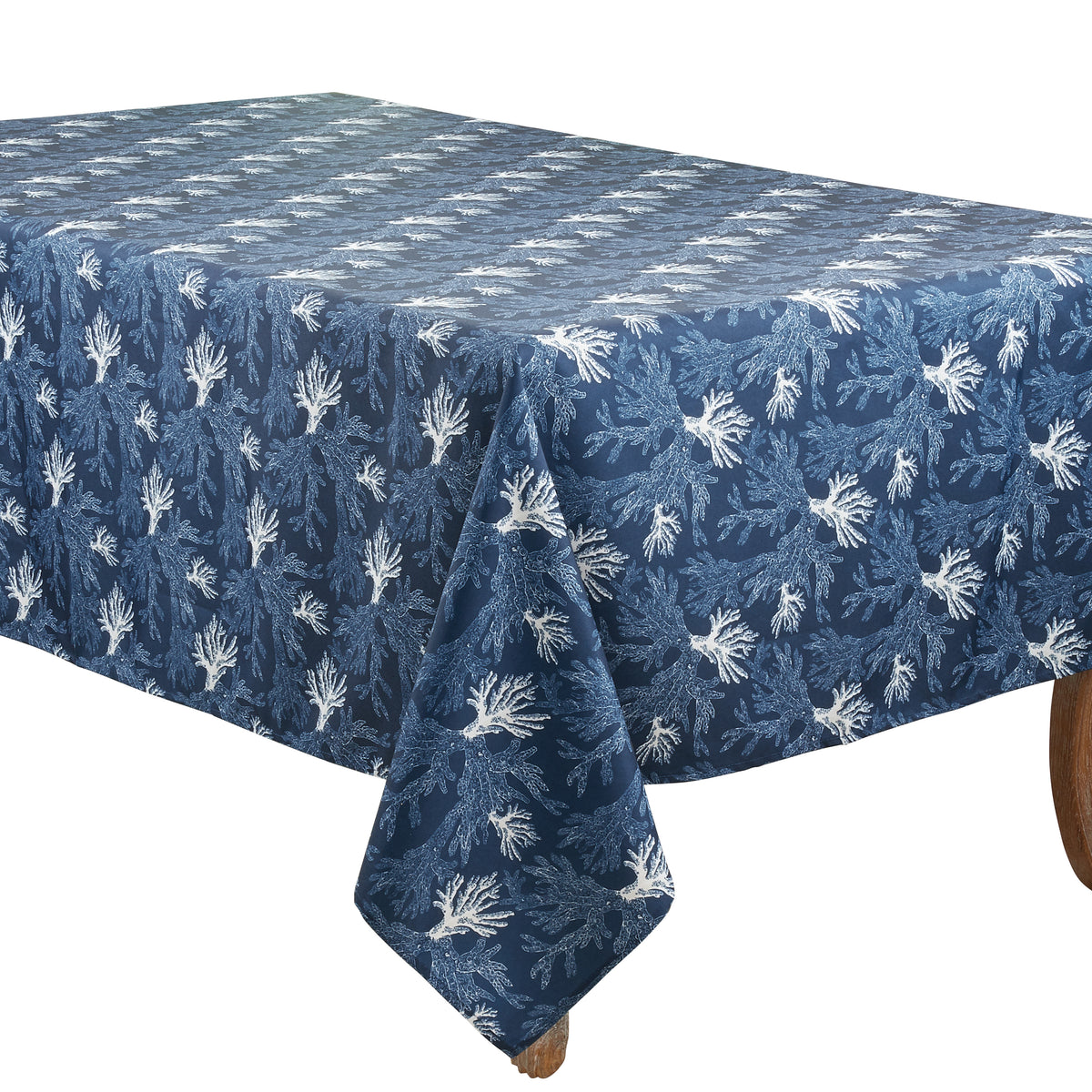 Navy Blue Sea Coral Tablecloth 100% polyester