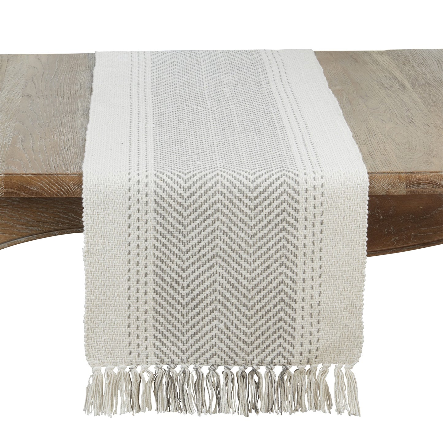 Everyday / All Season Grey Kantha Stitch Table Runner, 100% cotton