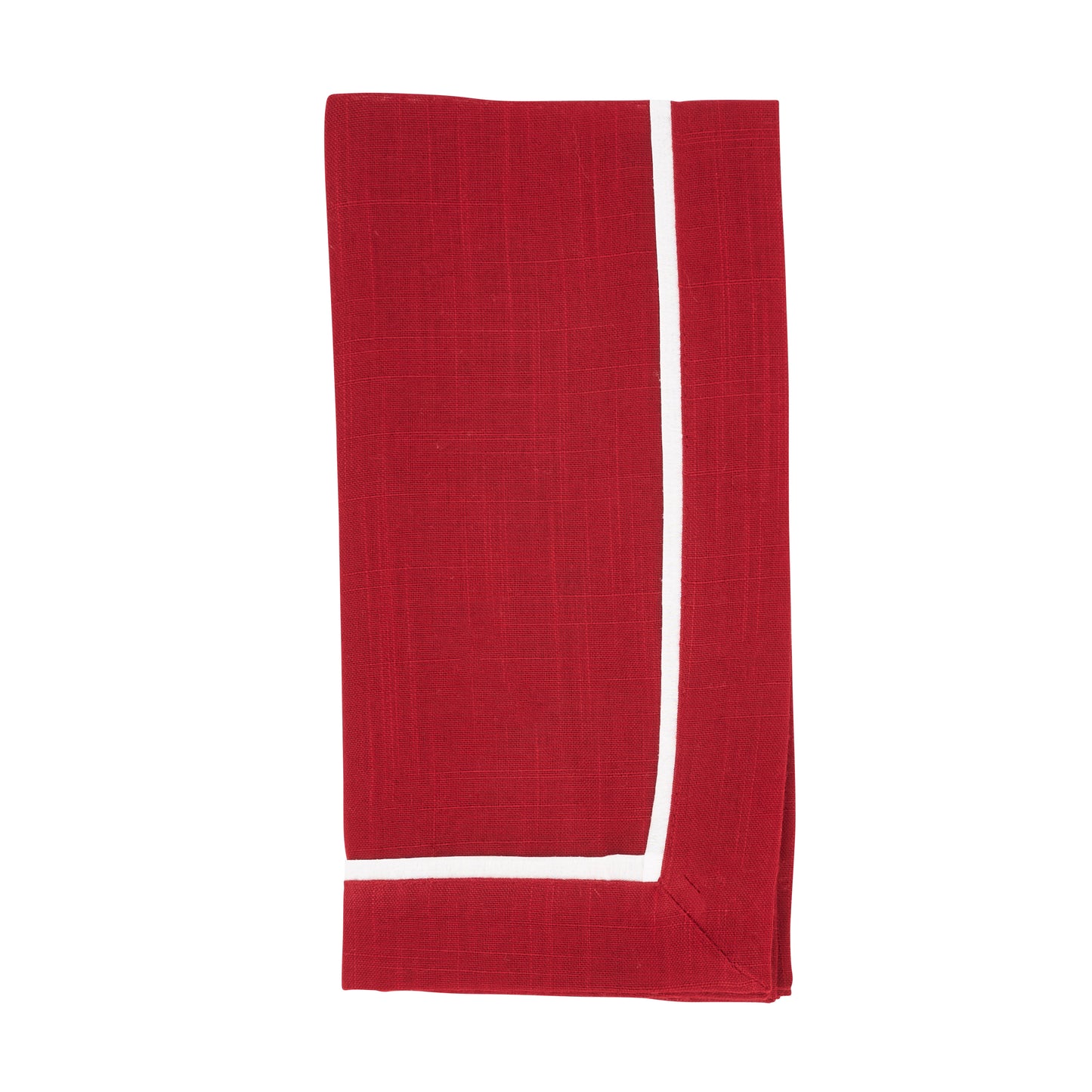 Red Classic Pleated Design Napkins 100% Polyester, 20 Inch Square (4 pcs.)