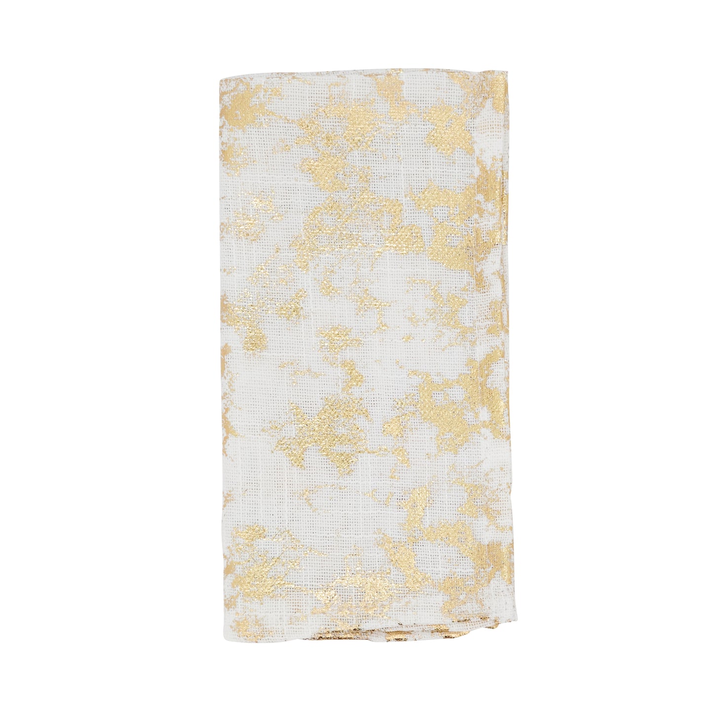 Gold Foil Print Design Napkins 100% polyester, 20 Inch Square (4 pcs.)