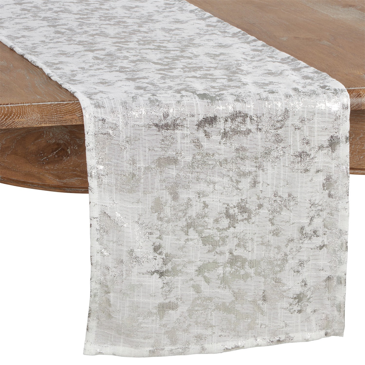 Everyday / All Season Silver Foil Print Design Table Runner, 100% Polyester