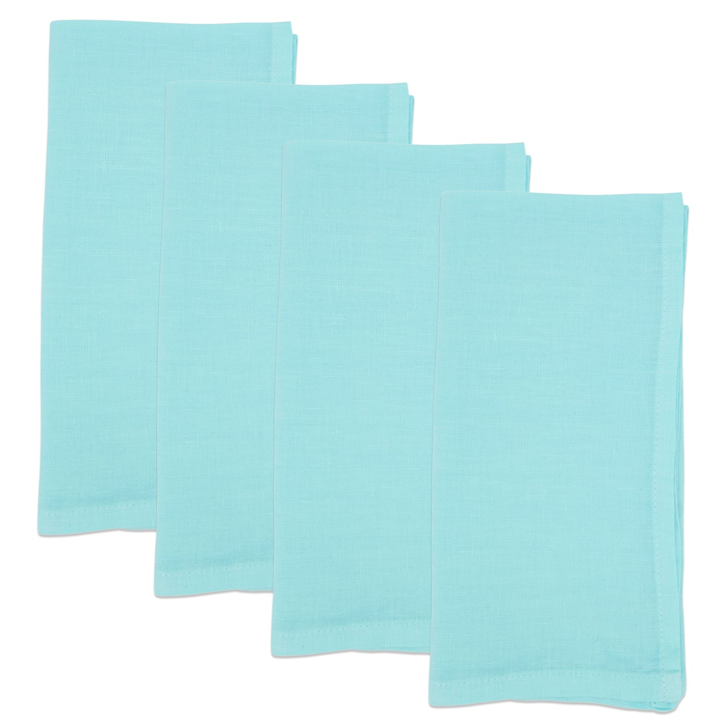 Aqua Linen Napkins 55% linen - 45% cotton, 20 Inch Square (4 pcs.)