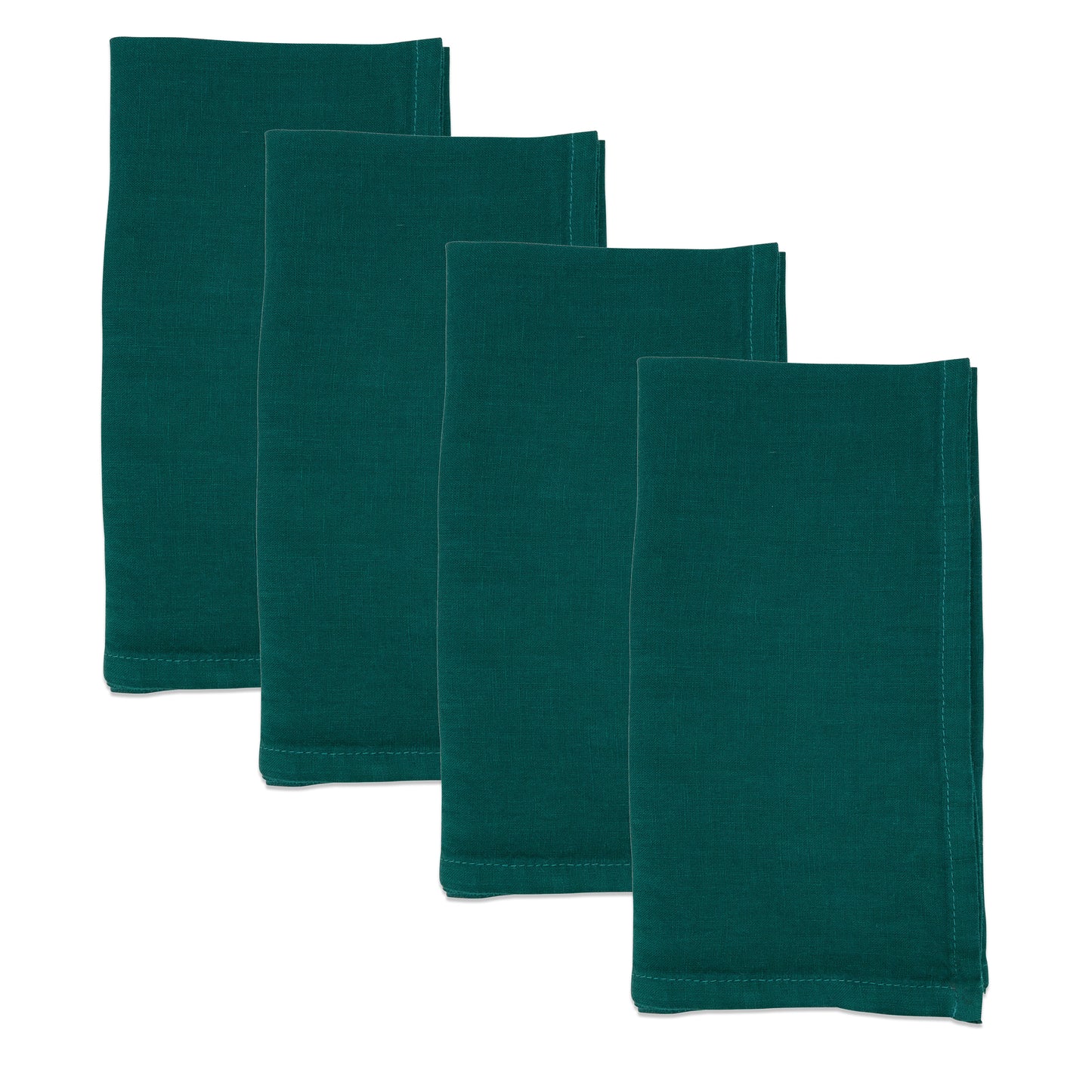 Jasper Green Linen Napkins 55% linen - 45% cotton, 20 Inch Square (4 pcs.)