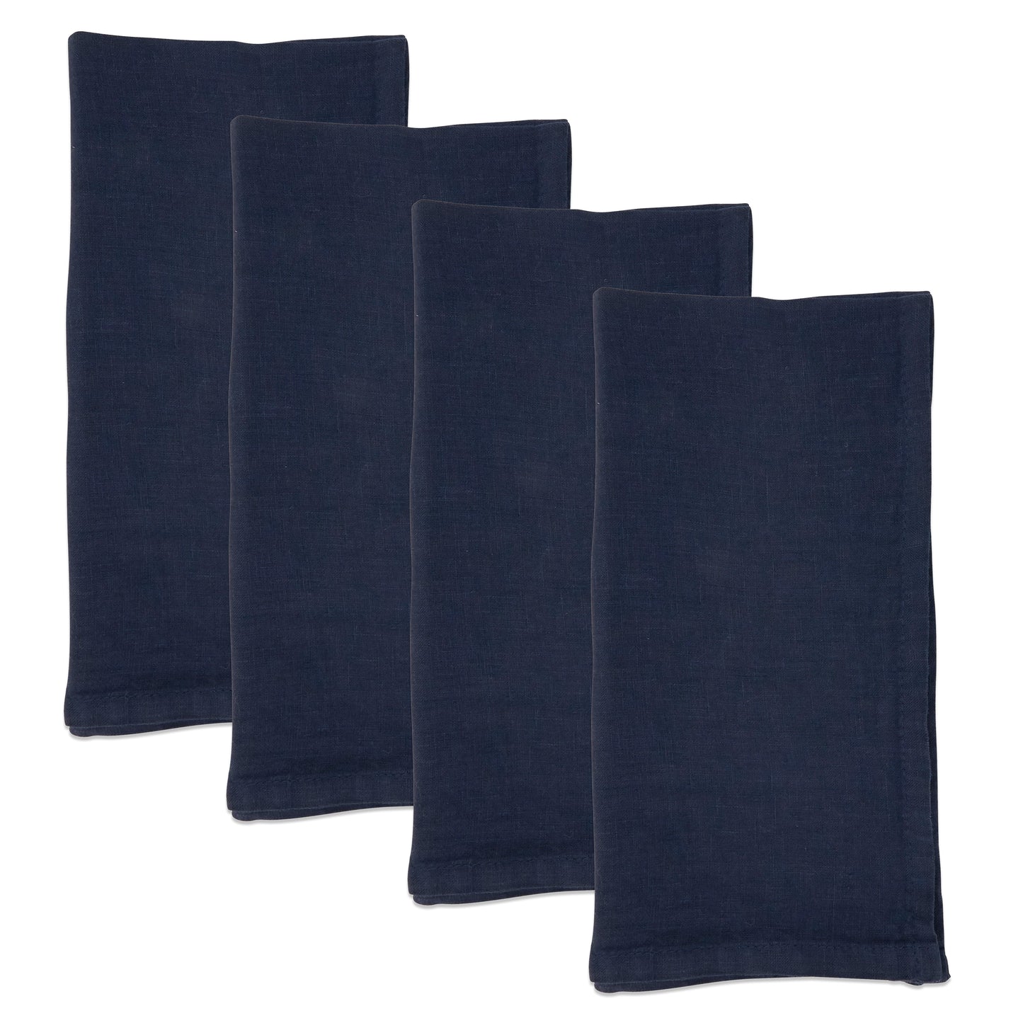 Midnight Blue Linen Napkins 55% linen - 45% cotton, 20 Inch Square (4 pcs.)