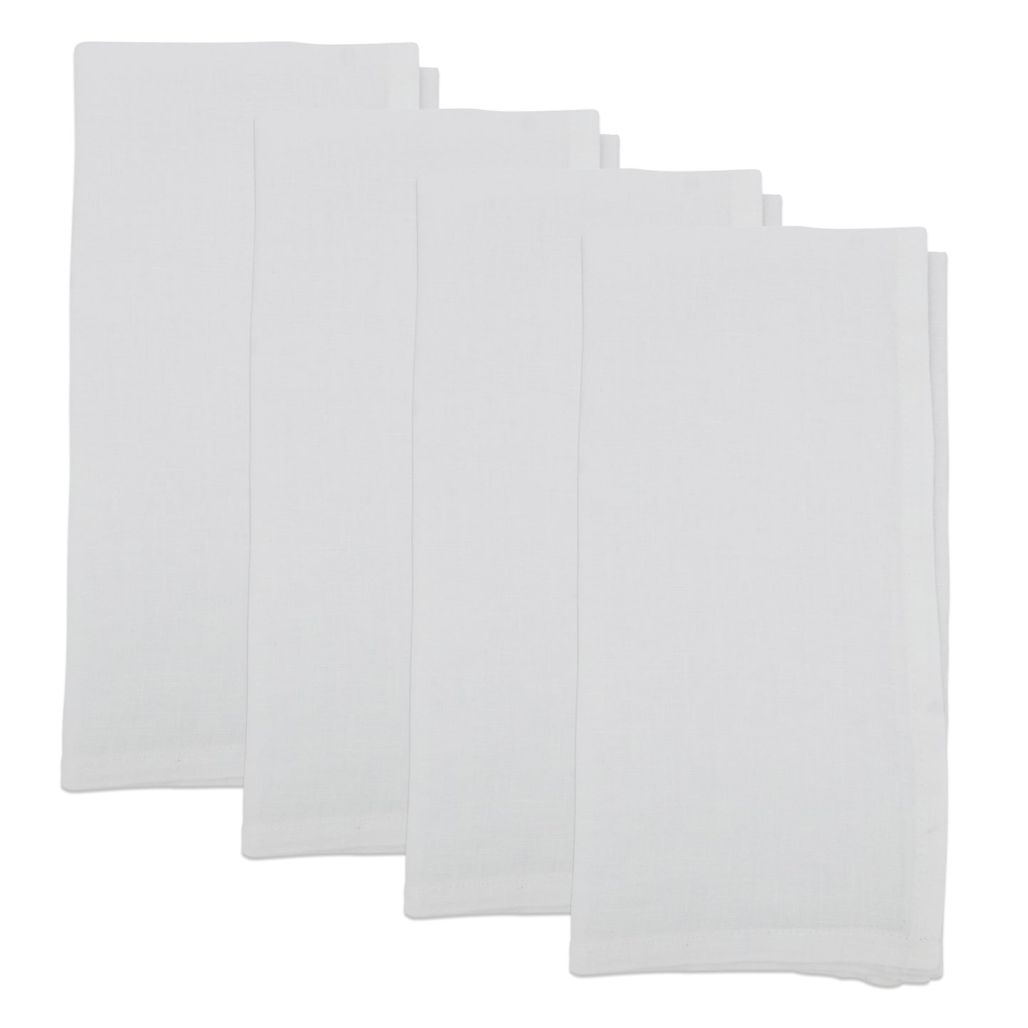 White Linen Napkins 55% linen - 45% cotton, 20 Inch Square (4 pcs.)