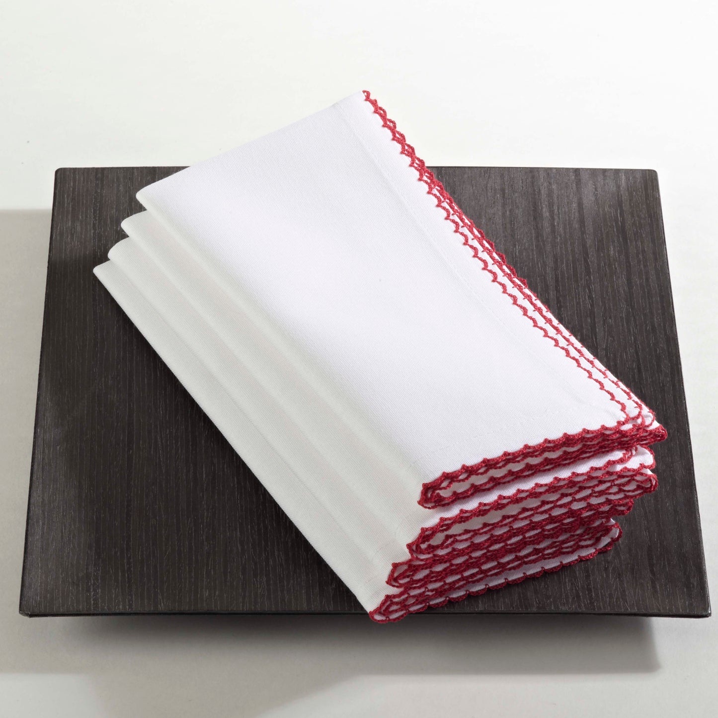 Red Whip Stitched Napkins 100% cotton, 20 Inch Square (4 pcs.)