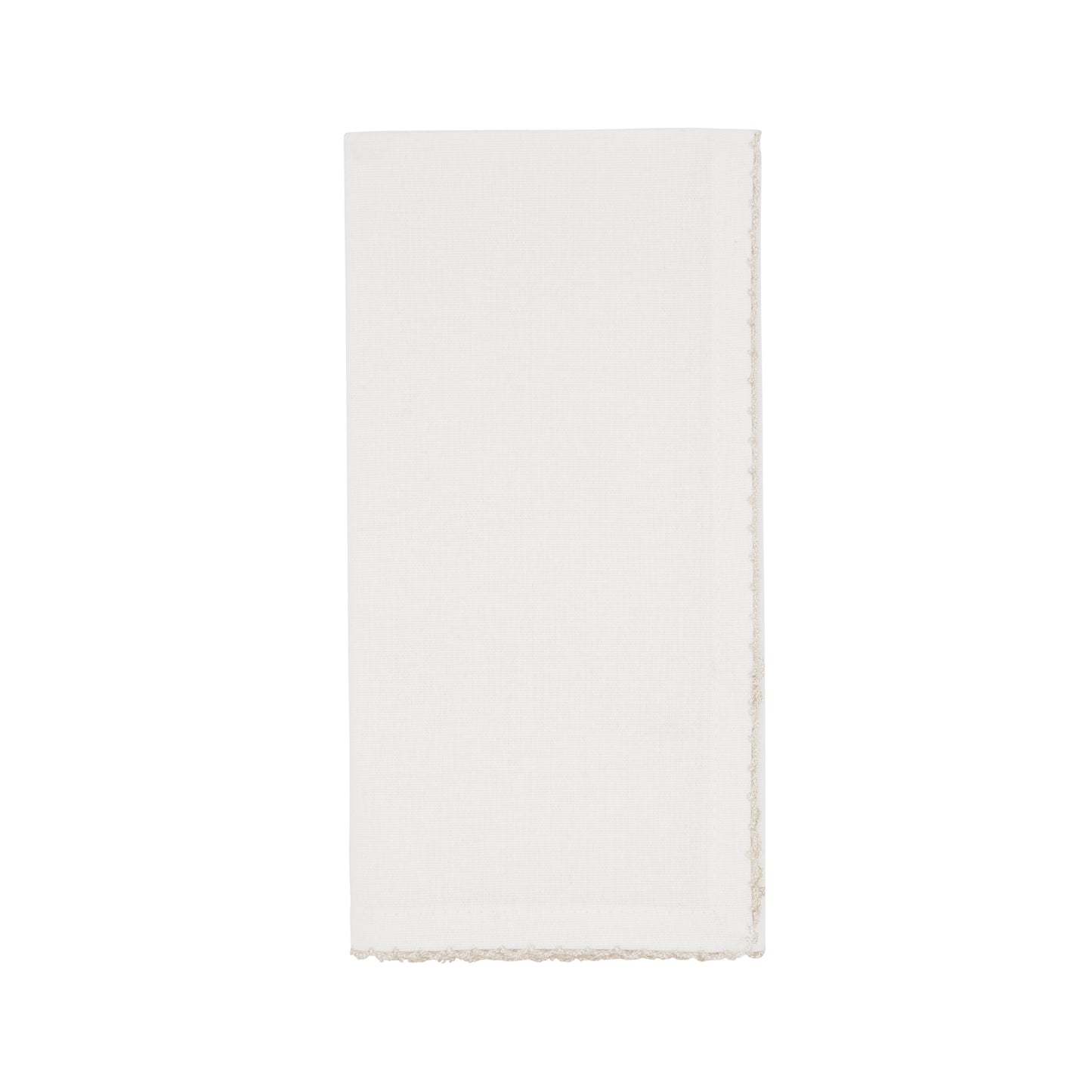 Silver Whip Stitched Napkins 100% cotton, 18 Inch Square (4 pcs.)