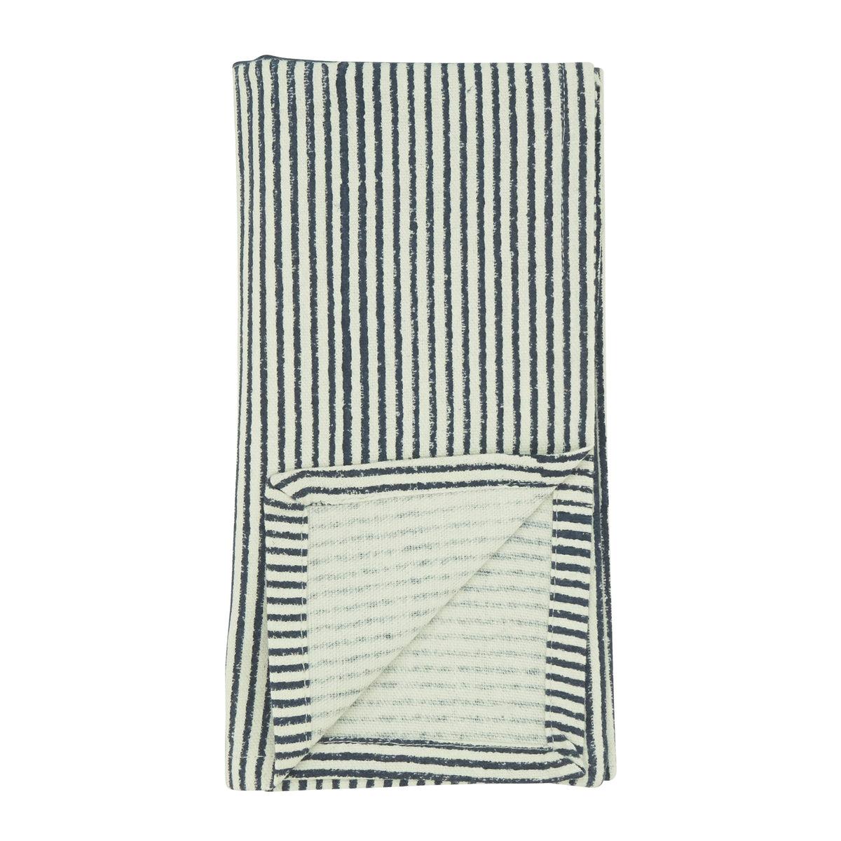 Navy Blue Block Print Napkins 100% cotton, 20 Inch Square (4 pcs.)
