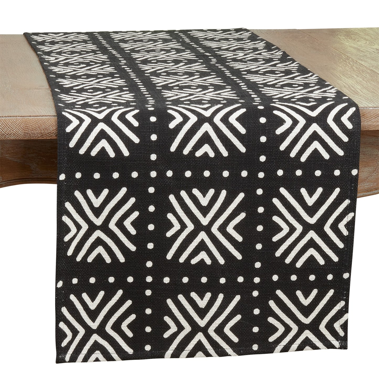 Everyday / All Season Black Mud cloth Table Runner, 100% cotton