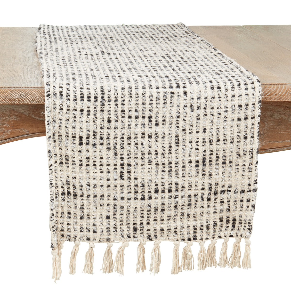 Everyday / All Season Grey Woven Stripe Table Runner, 80% rayon - 20% cotton