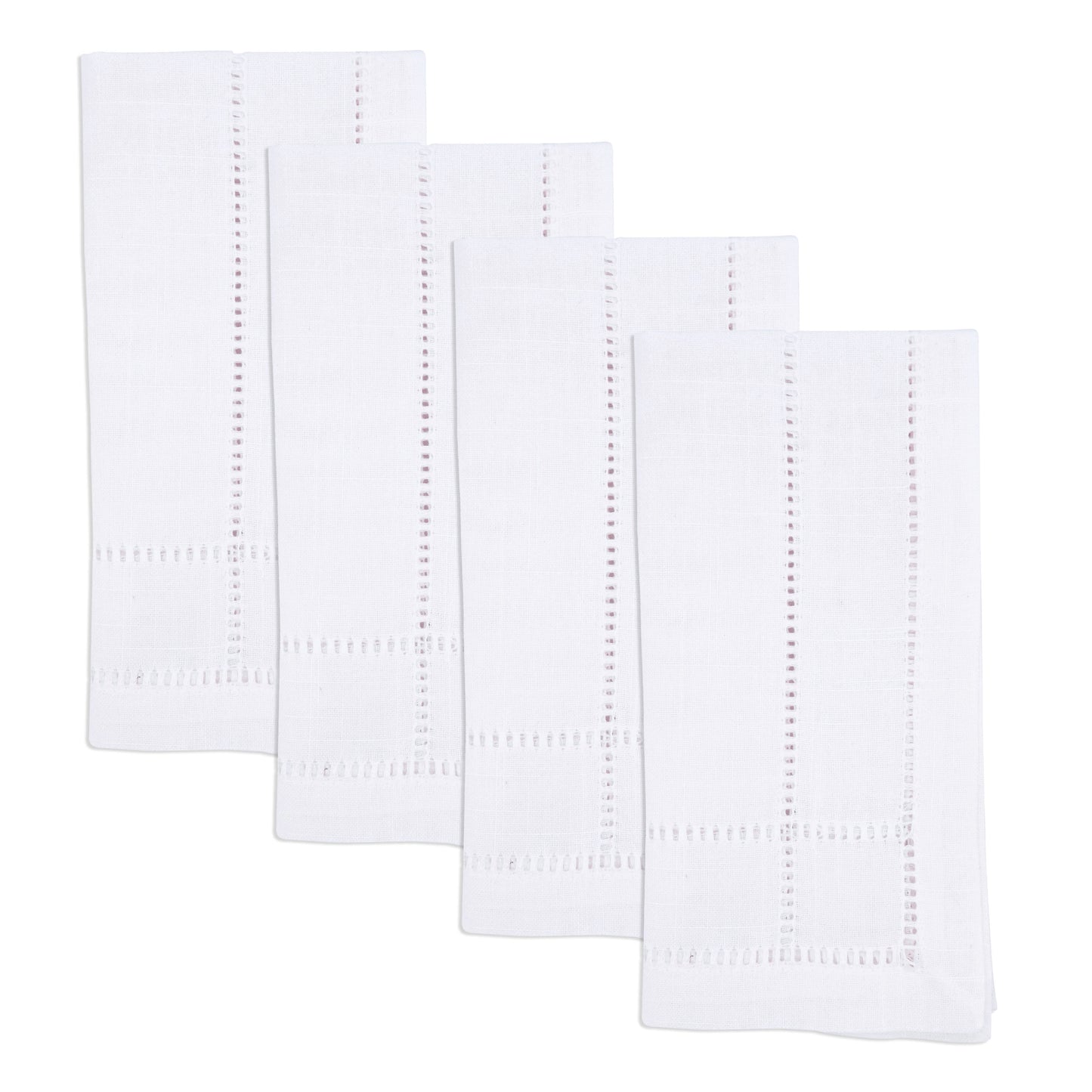 White Double Hemstitch Napkins 100% polyester, 20 Inch Square (4 pcs.)