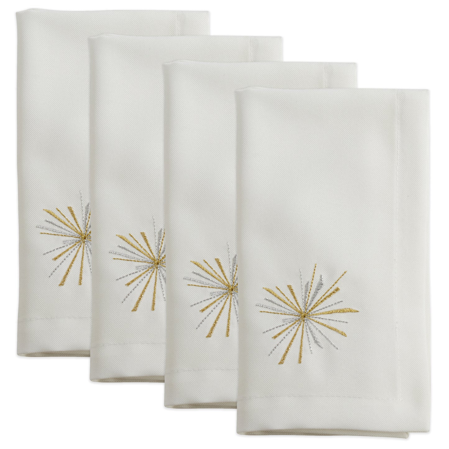 White Starburst Napkins 100% Polyester, 19 Inch Square (4 pcs.)