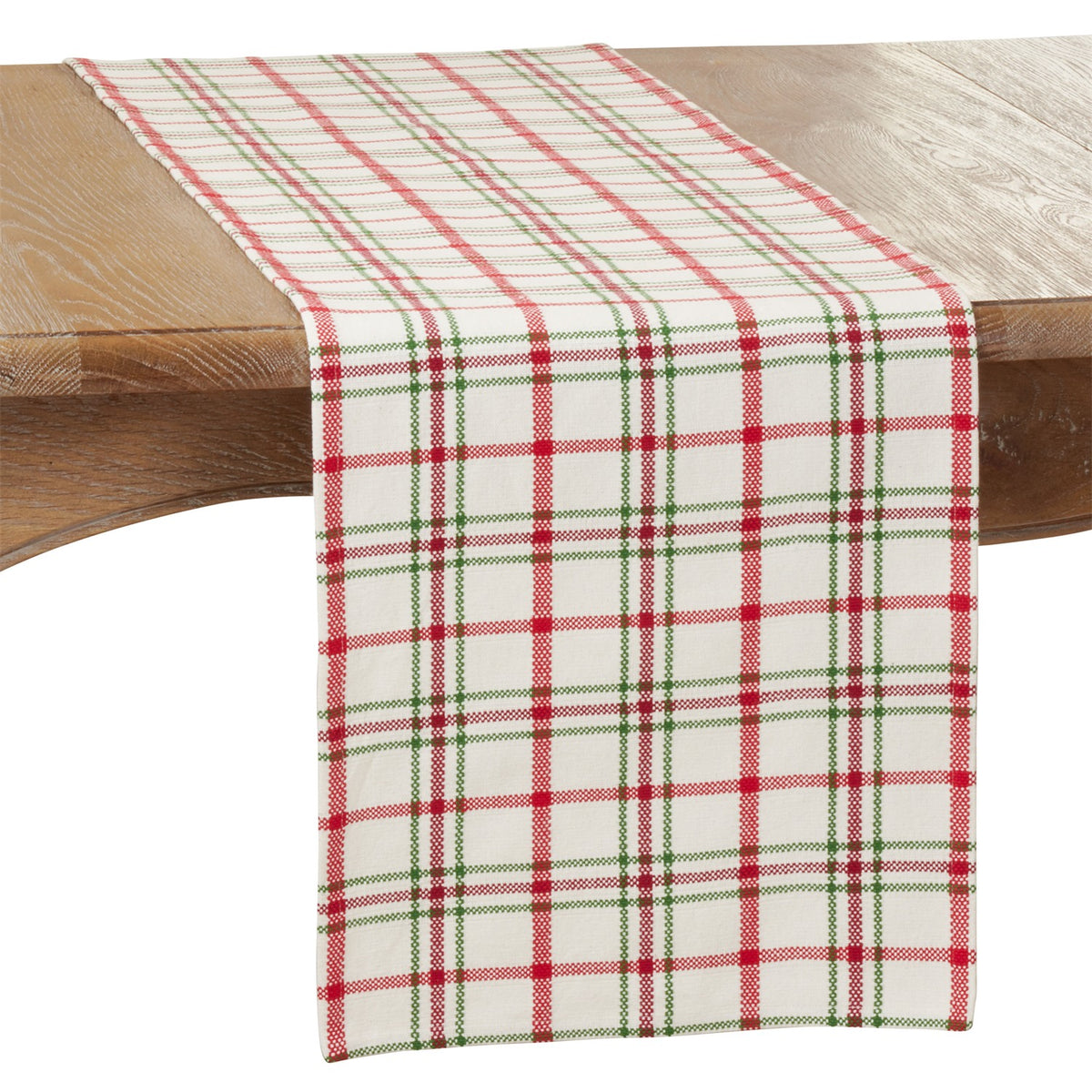 Everyday / All Season Red/Green Plaid Table Runner, 100% cotton