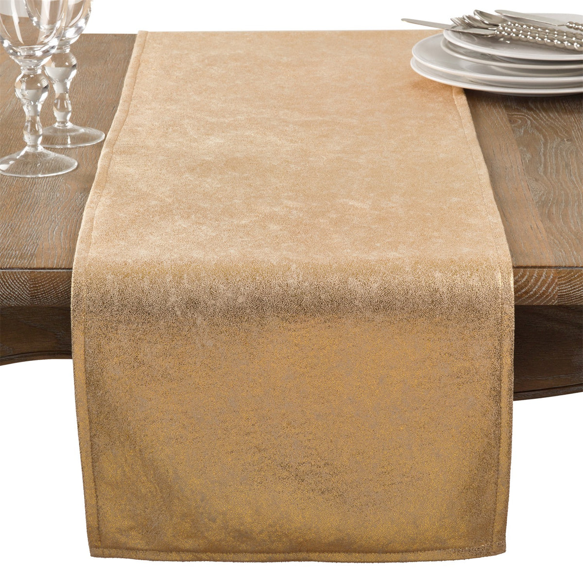 Everyday / All Season Gold Shimmering Table Runner, 100% polyester