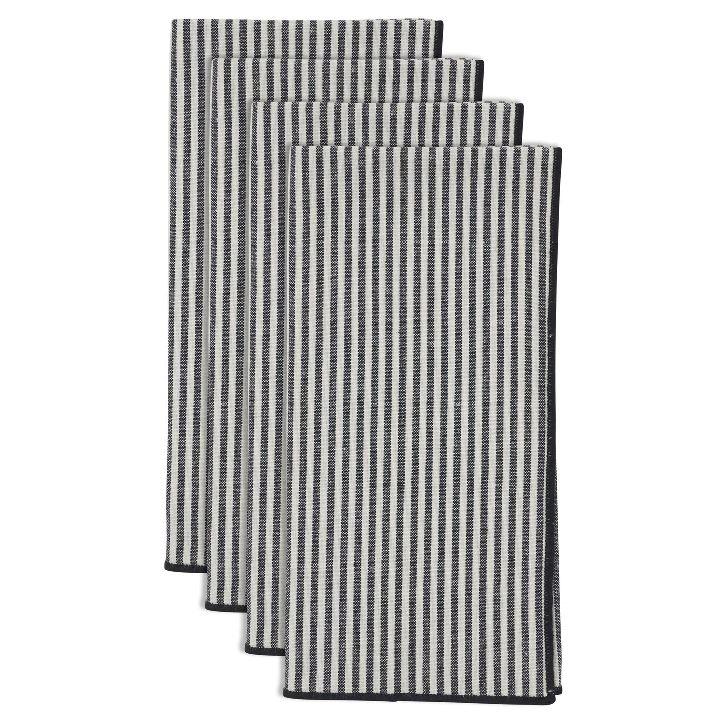 Black Striped Napkins 100% cotton, 20 Inch Square (4 pcs.)