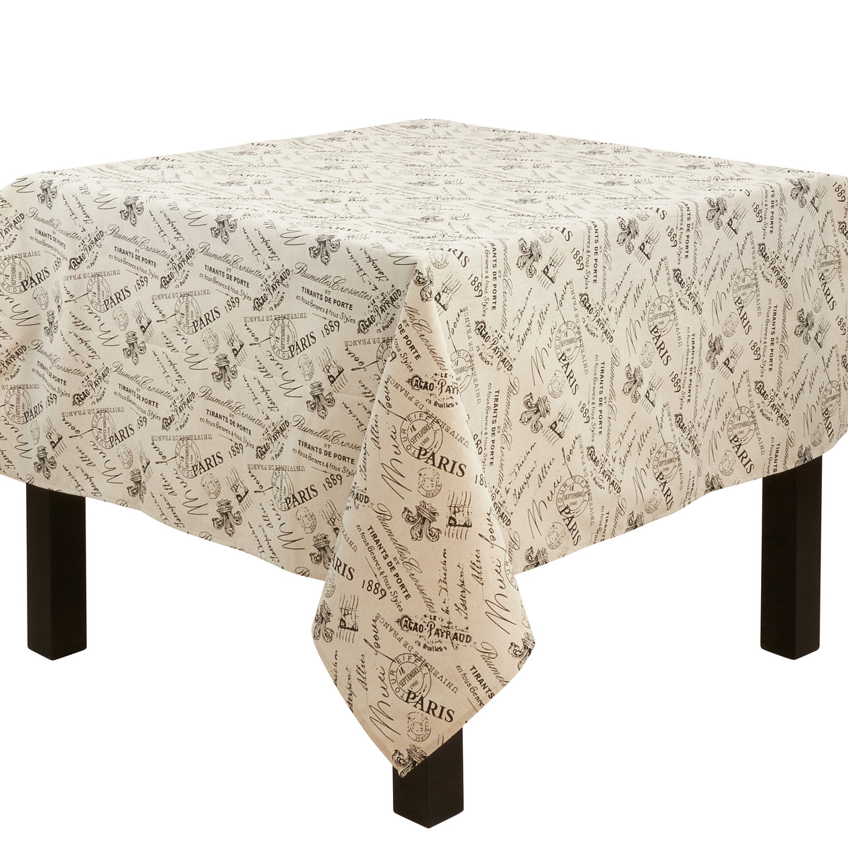 Natural Beige Paris Printed Topper 80% polyester - 20% linen