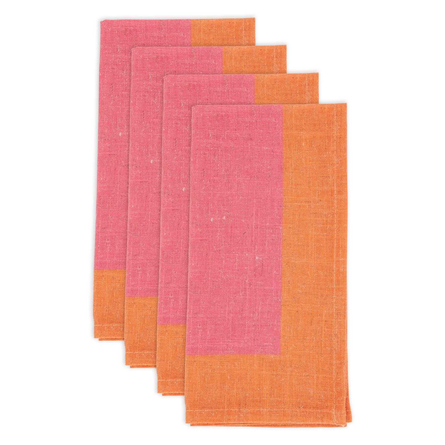 Fuchsia Color Band Border Napkins 85% polyester - 15% linen, 20 Inch Square (4 pcs.)