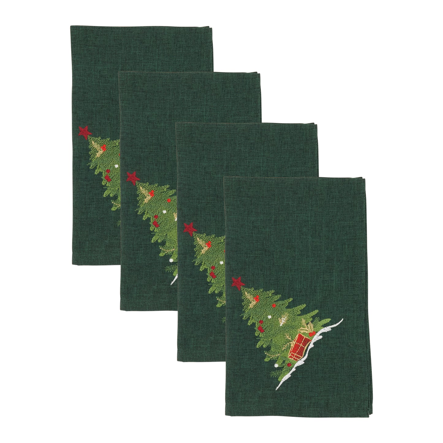 Green Christmas Tree Napkins 100% polyester, 20 Inch Square (4 pcs.)