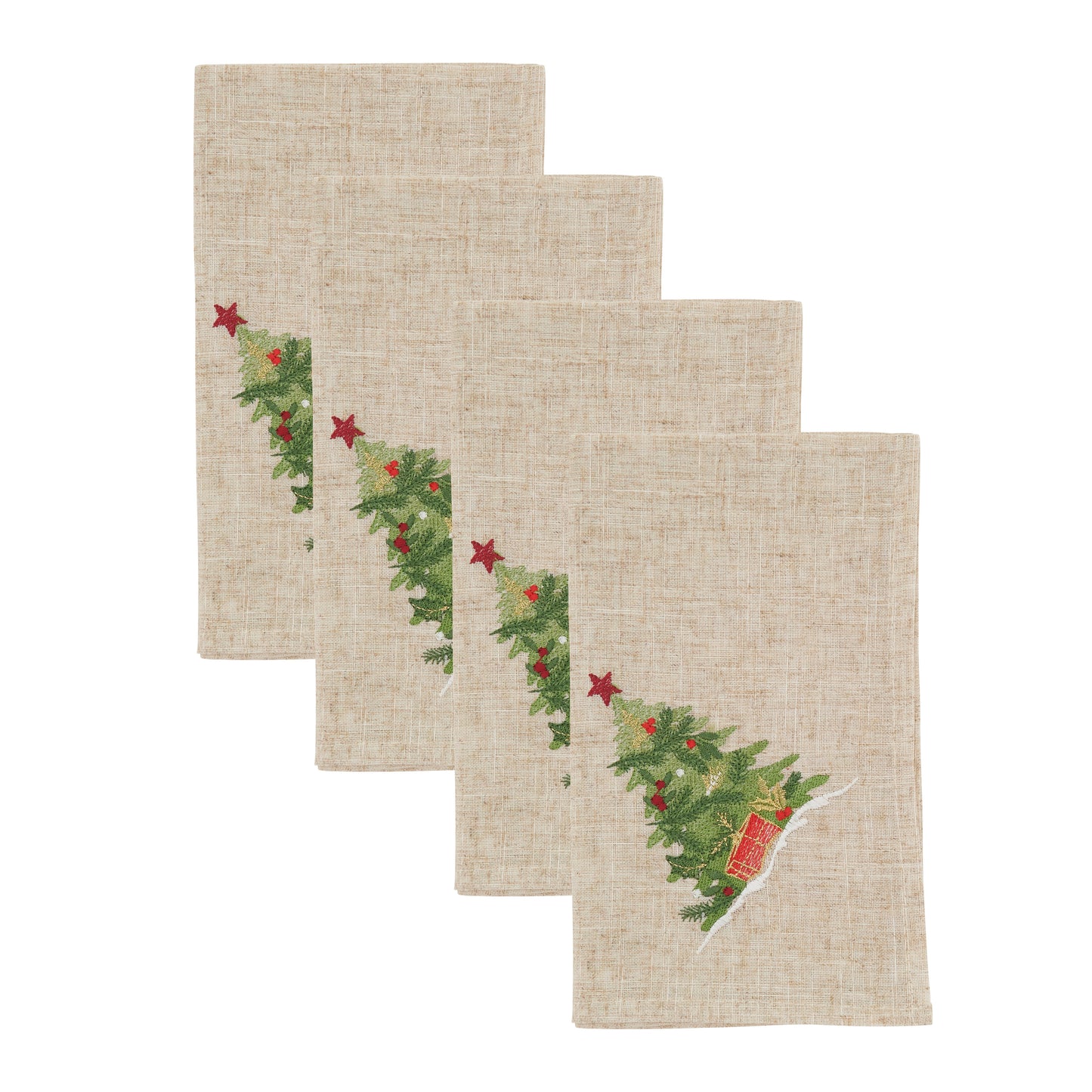 Natural Christmas Tree Napkins 100% polyester, 20 Inch Square (4 pcs.)