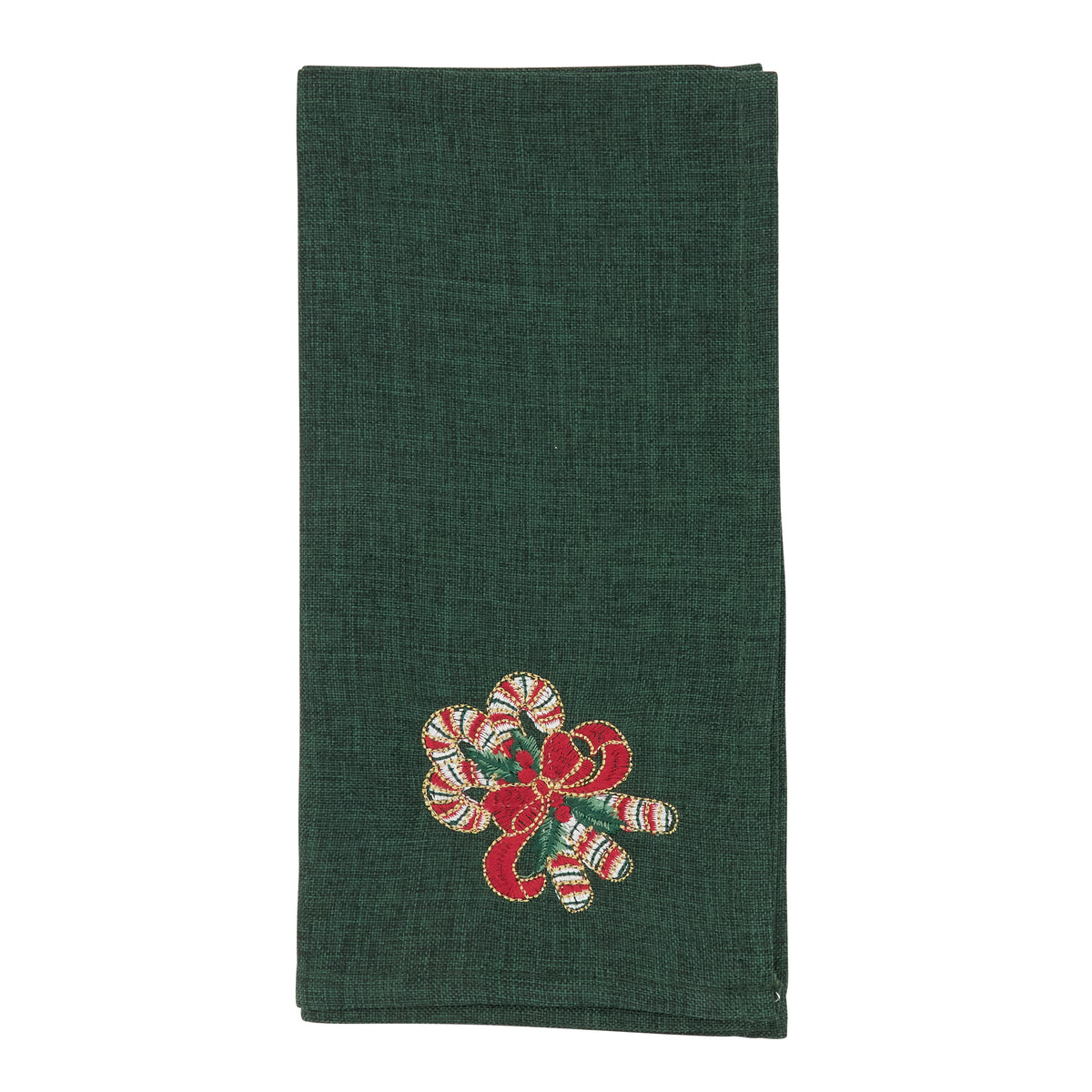 Green Candy Cane Napkins 100% polyester, 20 Inch Square (4 pcs.)
