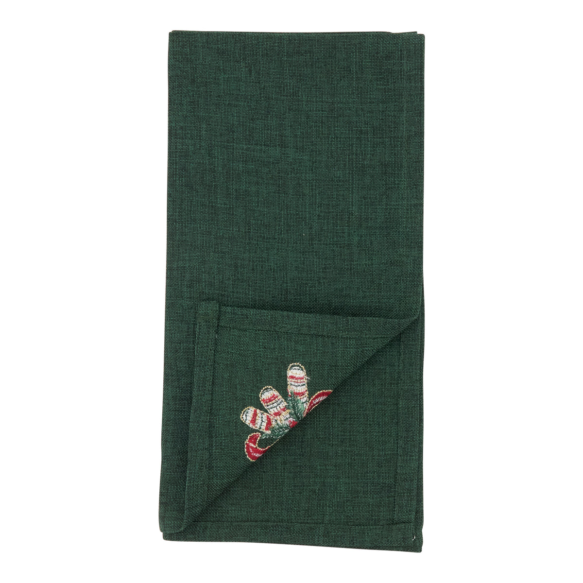 Green Candy Cane Napkins 100% polyester, 20 Inch Square (4 pcs.)