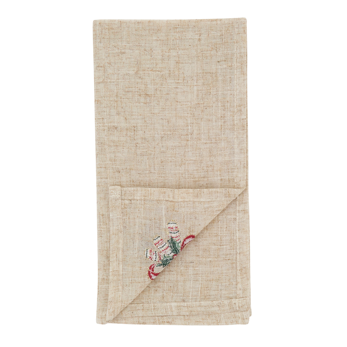 Natural Candy Cane Napkins 85% polyester - 15% linen, 20 Inch Square (4 pcs.)
