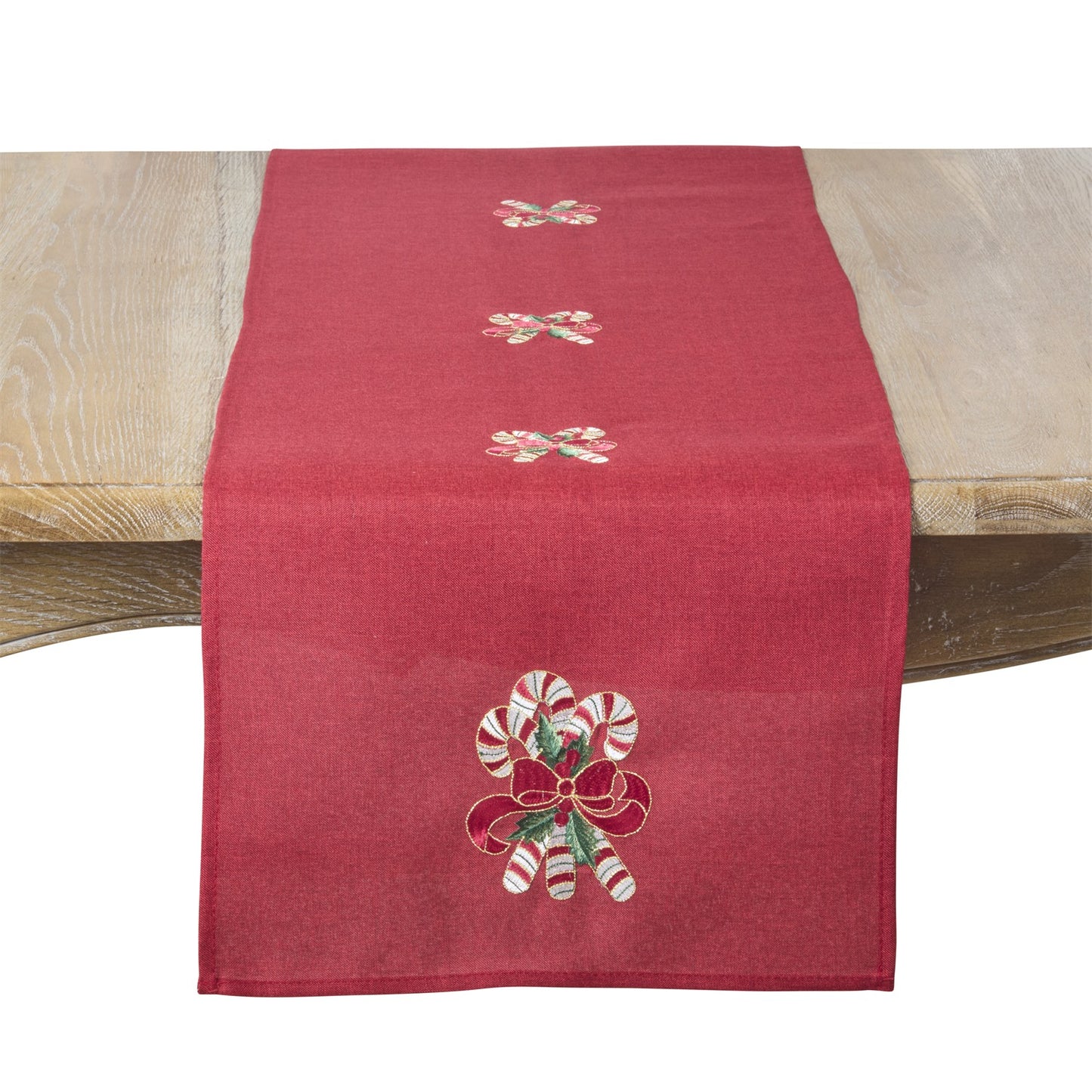 Christmas Red Candy Cane Table Runner, 100% polyester