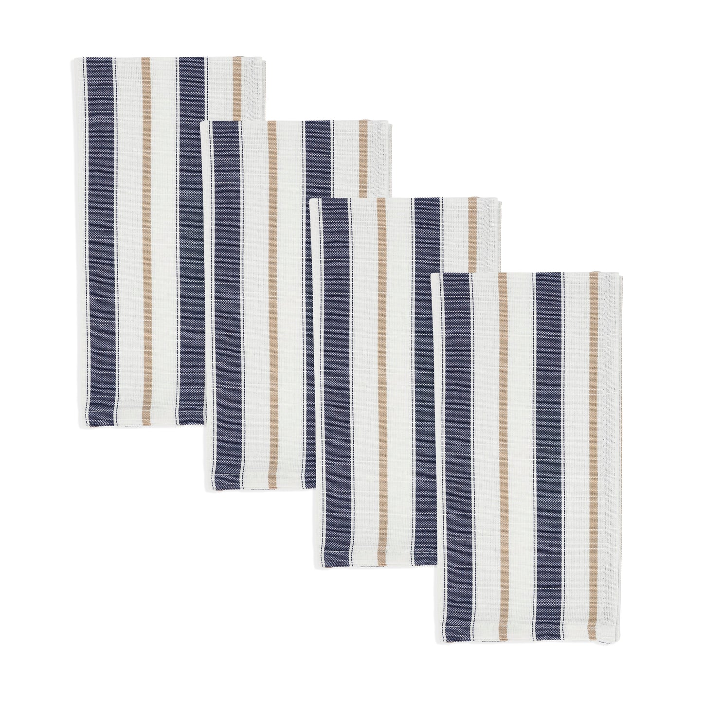 Blue Striped Napkins 100% POLYESTER, 20 Inch Square (4 pcs.)